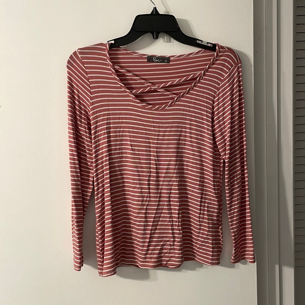 Coral Striped Top - small